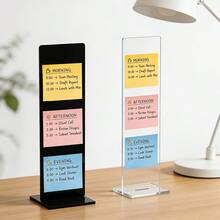 壓克力辦公任務管理規劃備忘錄板，附透明與黑色裝飾面板，適用於居家行程記錄、留言板、待辦清單及商務辦公禮品 - A - 查看 1