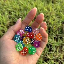 Round Edge Crystal Clear Candy Color Series Acrylic 12mm Tabletop Game Party Gift Multi-Purpose Dice 20pcs Random Color Set - Multicolor - View 4
