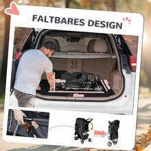 Hunde-Kinderwagen Hunde-Buggy faltbar für Hunde und Katzen bis 10 kg Buggy mit Kissen Netz Getränkehalter Aufbewahrungstasche Kinderwagen Buggy Dunkel - Dunkelgrau - Übersicht 7
