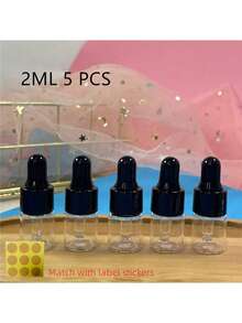 1件/5件 玻璃滴管瓶 2ml 3ml 5ml 10ml 15ml 20ml，適用於香水、精油填充，精確容量控制，便攜方便，噴霧瓶，迷你香水，旅行瓶 - 黑色 - 查看 12