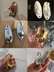 Swan-Shaped Gold Vintage Metal Wall Hook, Curtain Hook, Traditional Style, Easy-To-Install Fastener - Multicolor - View 2