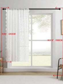 1pc/2pcs Embroidered Sheer Curtains, Floral Leaf Pattern, Rod Pocket, UV Protection, Breathable, Transparent, Polyester, Rod Pocket, No Lining, For Living Room, Bedroom, Dining Room - White - View 46