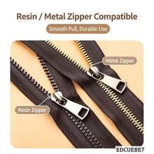 EDCUEBE7 6pcs Zipper Pulls (Size 3, 5, 8) Zinc Alloy Ready-To-Use Universal Sewing Zipper Repair Kit With Buckle And Hook, Durable Metal Zipper Replacement Set For Jackets, Bags And Clothing - Multi-color (6-pack) - View 10