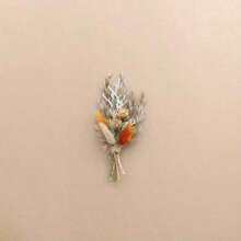 1/3/7/12Pcs Boho Cute Mini Artificial Flower Bouquets, Cake Toppers, Letterbox Gifts & Wedding Bridal Table Decor Wedding Scene Decoration - Orange - View 3