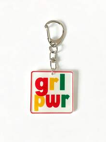 1pc/4pcs Positive Energy Girl Power Series Keychain, Faith Pendant, Backpack Accessory, Bag Charms Decoration, Gifts For Family, Friend, Colleague - Multicolor - View 3