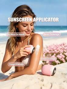 Premium Sunscreen Roller Applicator, Reusable Sponge Head Lotion Self-Applicator, Hands-Free Design To Keep Hands Clean, Evenly Apply Sunscreen To Back, Shoulders, Legs, Portable Travel-Size Body Lotion Applicator Tool, Luxury Skincare Accessory, Reduce Cream Waste - Multicolor - View 7