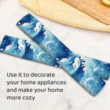 Cute Floral Print Door Handle Covers, Dust-Proof Design, Soft Fabric, Suitable For Refrigerator Handles, Oven And Other Kitchen Appliances. They Are Excellent Kitchen Decor, Fun Home Decor, And Essential Furniture Decor. - Multicolor - View 9