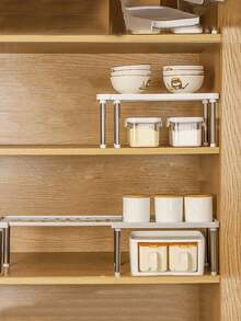 1 paquete Estante de almacenamiento retráctil para cocina, estante de almacenamiento desmontable y expandible, organizador multifuncional debajo del fregadero, divisor de gabinete, estante de almacenamiento para armario, estante de baño, estante ajustable compacto que ahorra espacio, adecuado para cocina, sala de estar, - Multicolor - Ver 13
