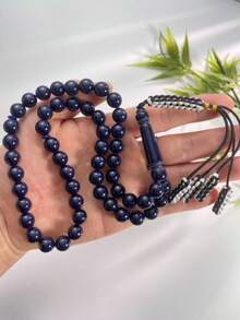 1件 3穗編織便攜式穆斯林祈禱珠，銀色穗子Tasbih，適用旅行與日常祈禱 - 寶藍色 - 查看 5