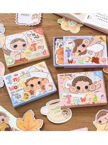 1 Set(30 piezas) Notas Adhesivas de Forma Irregular, Notas Adhesivas de Dibujos Animados Lindos, 30 Hojas, Material de Papel de Notas Adhesivas de Estilo Fresco para Registro y Control, Notas Adhesivas Escribibles, Regreso a la Escuela - Unitalla - Ver 1
