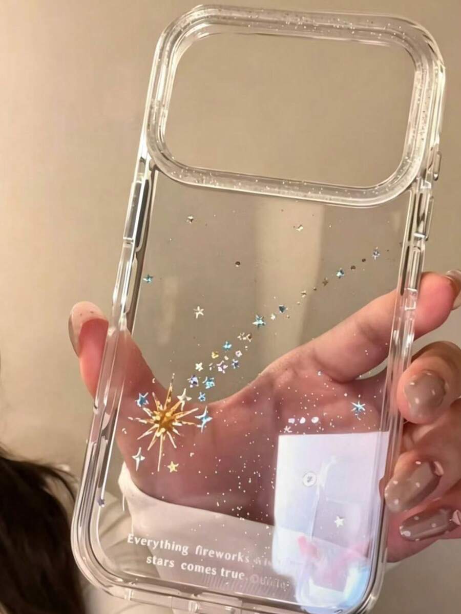 Minimalist Ins Style Niche Border Colorful Planet Phone Case, Compatible With IPhone 17 Pro Max, Apple 16 Pro, 15 Pro, New Niche Minimalist Design Shockproof Protective Shell - Clear - View 1
