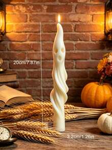 2pcs Halloween Long Ghost Pillar Scented Candles, Fun Creative Atmosphere Decor, White Mummy Shaped Handmade Soy Wax Candles, Suitable For Halloween Party, Home Decor, Holiday Gift Candles, Suitable For Halloween, Theme Party, Autumn Home Decor, Scene Atmosphere Arrangement, Bedroom Room Decor, Holiday Essential, Gift For Men, Birthday Gift For Women, Summer Decor, Classroom Decor, Birthday Gift, Home Decor, Gift For Women, Gift For Men, Home Accessories, Halloween Decorations - Multicolor - View 7