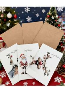 2/12 WhimsyWorks Fun Christmas Cards And Envelopes - Multiple Holiday Designs, Suitable For Family, Friends And Colleagues - Blank Inside, Can Be Filled With Personal Information - Perfect Choice For New Year, Congratulations And Thank You Occasions (1 Random Style) - Greeting Card Style Random - View 2