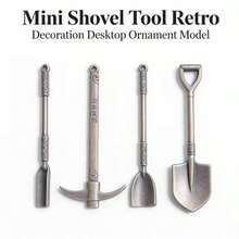 4pcs Mini Shovel Tools, Miniature Model, Realistic Farm Tools, Flower Pot Decor, Suitable For Fairy Garden Decoration, DIY Model Accessories, Autumn Collectible Decor, Outdoor Autumn Decoration, Halloween Home Decor - A - View 8
