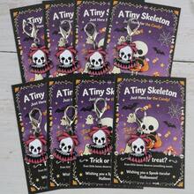 1/2/3/4/5/7/8/10/14pcs 2D Halloween Skeleton Series Keychain Set With Small Skeleton Card, Sweet Cool Gothic Style Bag Charm, Halloween Party Favor Gift, Party Decoration Gift, Lucky Gift, Birthday Gift - Multicolor - View 13