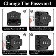 1pc Cabinet Lock Keyless, 3-Digit Password Combination Hasp Latch Lock With Twist Knob For Wooden Drawer Cupboard, 3/4/6Inch Collapsible For 90/180 Degree, Security Anti-Theft Lock For File Cabinet Barn Door Outdoor Fence Garage Garden Bathroom - Multicolor - View 5