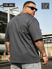 2pcs Plus Size Men's T-Shirts 1XL-6XL 100KG-200KG, Casual Crew Neck Short Sleeve T-Shirts, Suitable For Summer Outdoor And Sports Wear - Multicolor - View 8