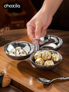 choxila 1 Three Headed Bowl, Vertical Patterned Three Headed Bowl, Tray, Snack Tray, Dessert Tray, Snack Tray, Fruit Tray, Suitable For Home, Party, Courtyard, Restaurant - Bowl - View 4