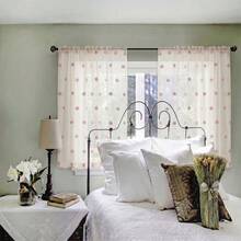1 pièce ou 2 pièces, rideau transparent minimaliste à pois rose clair avec pompons COSENNATUR, rideau de cuisine, poche à tringle, facile à accrocher, léger et doux, tissu en polyester, utilisation toute saison, lavable, plusieurs tailles et scènes applicables, convient pour la chambre, le salon, la cuisine, la salle à manger, la salle de bain, le bureau, la terrasse extérieure, la chambre de princesse, la décoration de la maison pour la saison des mariages - Rose pâle - Voir 8