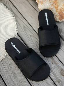Women's Spring/Summer Simple Fashion Versatile Open Toe Lightweight Soft Comfortable Indoor Home Slip-On Slide Sandals - Black - View 5