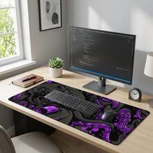 Black Octopus Pattern Large Mouse Pad Desk Mat Rubber Bottom Stitched Edge Non-Slip Keyboard Pad Office Supplies Men Women Friends Back To School Gift Gaming Desk Mouse Pad - Multi-color - View 4