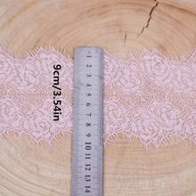 1/3" 柔軟睫毛蕾絲飾邊（無彈性），花卉蕾絲縫製用，透明蕾絲緞帶（適用於DIY婚禮裝飾），服飾配件蕾絲布料（適用於內衣、洋裝、面紗與手工藝品），精緻扇形蕾絲飾邊 - 多色 - 查看 4