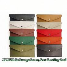 1pc Long Envelope Style PU Leather Wallet, Multi-Layer Multi-Card Slot, Large Capacity Cash Storage Bag, Slim Snap Button Scratch-Resistant Card Holder, Portable Handbag, Suitable For Adult Business Office Commute Travel Shopping Daily Use - Multicolor - View 20