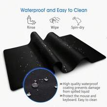 1pc Pure Black Extra Large Extra Long Office Desk Mouse Pad, Waterproof Oil-Resistant Non-Slip Rubber Bottom Keyboard Desk Mat, Edged Design, Durable Desktop Protection Pad, Suitable For Office Workers, Gamers, Students And Remote Workers - Multiple Styles - View 2