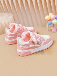 Back To School Season Fashion Kids Skateboard Sneakers, Lightweight & Comfortable, Suitable For Multiple Occasions - Pink - View 8