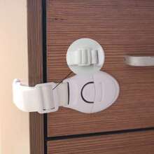 3/4/6/10pcs Drawer Safety Locks, No-Drill Adhesive Locks, Prevent Opening Of Drawers, Cabinets, Refrigerators, White Minimalist Highly Attractive Design, Compact And Portable, Space-Saving, Suitable For Home Storage And Organization Enthusiasts, Can Be Used As A New Home Gift - A - View 3
