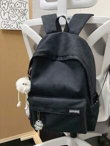 1件裝紮染尼龍拉鍊休閒後背包，適用男孩女孩學生校包，四季通用日常使用，無吊飾 - A - 查看 11