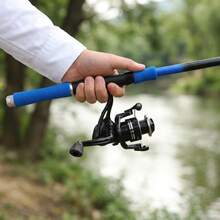 KecchKrezing Blue Travel Fishing Set, Telescopic Fishing Rod And Spinning Reel With Hard Baits, Complete Fishing Tackle Bag, Beginner Camping Gear - Blue - View 6