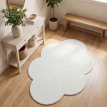 1pc, Washable Non-Slip Popular Beige Pineapple Circle Decorative Rug, Faux Sisal Woven, 3D Textured With Rich Feel, Non-Slip Wear-Resistant Machine Washable, Stain-Resistant Waterproof Dust-Free, Easy To Clean, Minimalist Wabi-Sabi Style, Especially Suitable For Pet-Owning Homes, Applicable To Indoor/Outdoor, Living Room, Bedroom, Entryway, Dining Room, Kitchen, Balcony And Other Living Scenes, All-Season, Carpet, Rug, Carpet Living Room, Kitchen Mat, Carpet For Bedroom, Bathroom Mat, Rug Bedroom, Room Decor, Rugs For Living Room, Kitchen Rug, - White - View 4