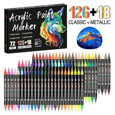 24-240 Colors Acrylic Paint Markers, Dual-Tip Dual-Color Felt Markers, Alcohol-Based Ink, Smooth Flow, Comprehensive Color Assortment, Stackable Colors, Strong Coverage, Felt Tip Pen Stationery Set, Suitable For Canvas, Rock Painting, Stone, Glass, Ceramic, Fabric Painting, DIY Crafts, Back To School Supplies, Adult Only