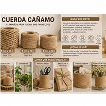 Cordón de Yute. Cuerda Cañamo. Bonito y Resistente. Diferentes Medidas. - 5 mm x 25 m - Ver 3