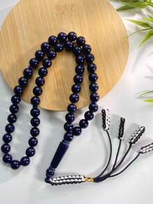 1件 3穗編織便攜式穆斯林祈禱珠，銀色穗子Tasbih，適用旅行與日常祈禱 - 寶藍色 - 查看 2