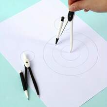 1 Set Geometric Compass, Transparent Plastic Drawing Tool Set, Suitable For School Exams And Art Projects, 1 Pair Compass, Compass, College Compass, Children's Compass, Math Compass, Drawing Compass, Stationery - Drawing Tools - View 2