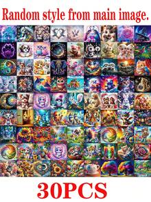 10/20/30pcs DIY Diamond Painting Kits, Suitable For Beginners, Small Size Diamond Painting, Full Drill Cartoon Animal & Landscape Pattern, Home Decoration, 20x20cm/8x8inch Random Pattern Displayed In Main Image - 20x20cm/8x8inch - View 12