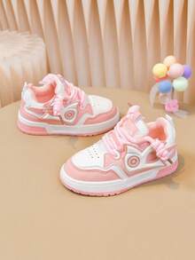 Back To School Season Fashion Kids Skateboard Sneakers, Lightweight & Comfortable, Suitable For Multiple Occasions - Pink - View 3