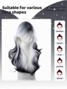 alicegarden 26 Inch Long Synthetic Wavy Curly Hair, Stunning Multicolor, Middle Part Design, Natural And Durable Wig Gift Suitable For Women's Daily, Party, Cosplay Use - Multicolor - View 2