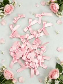 (100pcs/Pack, 50pcs/Pack) 4cm Ribbon Bows, Multiple Colors Available, Suitable For Gift Decoration And Making Hair Clips, Headbands, Valentine's Day Gifts - 4cm Ribbon Bow - View 7