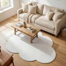 1pc, Washable Non-Slip Popular Beige Pineapple Circle Decorative Rug, Faux Sisal Woven, 3D Textured With Rich Feel, Non-Slip Wear-Resistant Machine Washable, Stain-Resistant Waterproof Dust-Free, Easy To Clean, Minimalist Wabi-Sabi Style, Especially Suitable For Pet-Owning Homes, Applicable To Indoor/Outdoor, Living Room, Bedroom, Entryway, Dining Room, Kitchen, Balcony And Other Living Scenes, All-Season, Carpet, Rug, Carpet Living Room, Kitchen Mat, Carpet For Bedroom, Bathroom Mat, Rug Bedroom, Room Decor, Rugs For Living Room, Kitchen Rug, - White - View 3