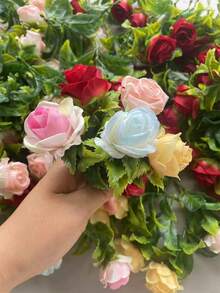 10/20pcs Artificial Roses, Flocked Material Soft Touch 10cm/4in, Suitable For Wedding Decor, Bridal Bouquet, Home Decor, Anniversary, Birthday Party, DIY Crafts, Floral Centerpiece, Party Backdrop, Outdoor Garden Decoration - Rose - View 10
