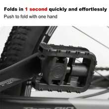 1 Pair Folding Bicycle Pedals, Nylon Anti-Slip Foot Pedals, Suitable For Mountain Bike/Folding Bike, Universal Quick Release Lightweight - Black - View 8