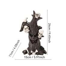1pc Vintage Distressed Horror Ghost Tree Skull Ornament With Crow Bone Spider Decor, Dark Forest Style Halloween Outdoor Garden Decoration - Dryad - View 8