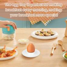6-Pack White Plastic Egg Cups, Round Shape For Holding Soft-Boiled Eggs At Breakfast. Classic Design For Daily Breakfast Serving. - View 4