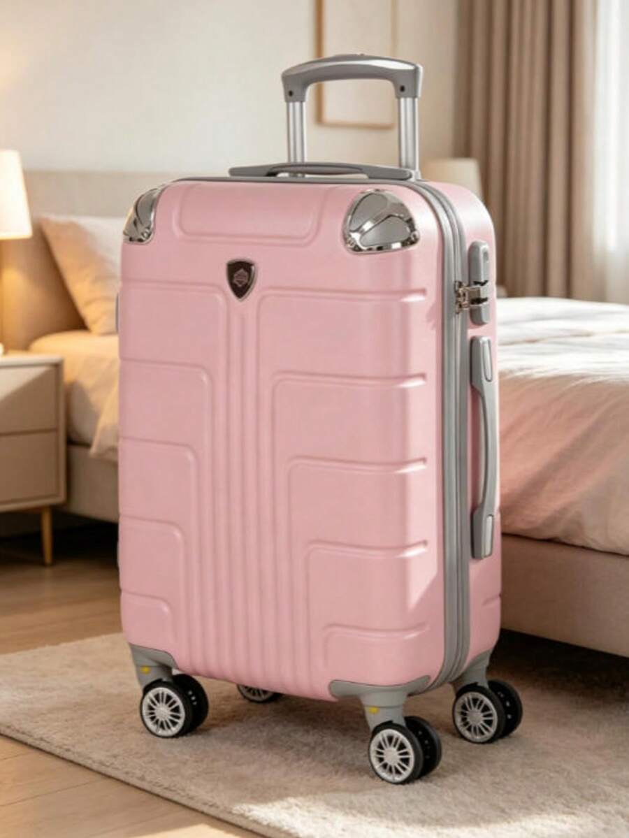 Maleta Rígida De Viaje 20 Pulgadas Resistente Al Agua, maleta de cabina ligera con ruedas 360°, cerradura antirrobo y esquinas reforzadas ideal para vuelos cortos y regreso escolar - Rosa - Ver 1
