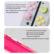 1 Set Cute Pink Star Candy Design Thumb Joystick Caps, Silicone Non-Slip Joystick Covers, Decorative Protective Covers, Compatible With Switch OLED Game Console Accessories - View 10
