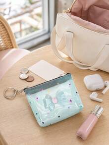 DIY Bowknot Accessories, Heart Print See-Through Coin Purse, See-Through Mesh Zipper Bag, Girls Teens Women Mini Small Wallet, Cute Sweet Cool Y2K Style Coin Purse, See-Through Card Holder Key Lipstick Earphone Jewelry Storage Bag, Handbag Inner Organizer Compartment, School Travel Daily Carry Bag, Fashion Accessories, Party Gift Promotional Giveaway Gift Choice - Multicolor - View 6