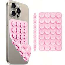 40pcs Multifunctional Double-Sided Silicone Suction Cup Stickers, Anti-Slip Phone Suction Pad For Selfie & Bathroom Use - Multicolor - View 5